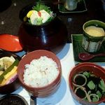 仙台 花寅 - ご飯は紫蘇が