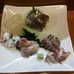 よね吉 - 蝦蛄、伊佐木、墨烏賊、鯵