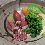 器楽亭 - 蛍烏賊と春野菜の胡麻汚し2