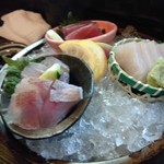 海鮮酒場 しーきんぐ - お造り　マグロ、カンパチ、レンコ鯛