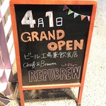 リパブリュー - このボードの脇の外階段を降りていきます。