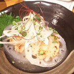 炭火串焼 初代バッジョ - 肉詰めレンコン揚げ