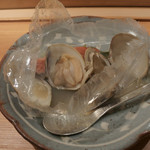 寿しの吉乃 - 蛤と金目鯛の蒸し物