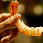 アカ - 牡丹海老とインテル京都さんの手