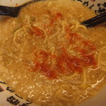 背脂らーめん宮本 - 終盤は一味で味変(2017.3.17)