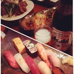 寿司処ひまわり - ビールから握りをオーダー