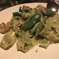 オービカ モッツァレラバー 梅田店 - ｱｽﾊﾟﾗｶﾞｽと小海老のﾊﾞｼﾞﾙﾍﾟｰｽﾄ フリルパスタ“マファルデ”
