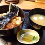 旬の美味 味楽や - ◆天丼（500円：税込）・・天丼・蕗の煮物・お味噌汁のセット。 ご飯は少なくして頂きました。