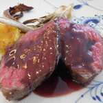 Shin Harada - 和牛のステーキ　アロマフレスカスタイル　赤ワイン風味；アップ