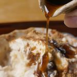 廚 菓子 くろぎ - 続いては黒みつを追加してかき氷を食べてみることに。