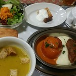 コンコンブル - トマトの肉詰め＆鴨のコンフィ