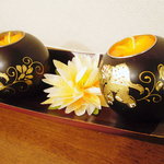 タイ料理 ブアールアン - キャンドル。