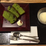 京都 つる家 茶房 - 抹茶のパウンドケーキとアイスクリーム♪