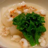 日本料理 とくを - 炊合せ　聖護院大根の海老そぼろ餡。