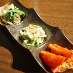 炭火焼肉 ふちおか - 前菜三種盛り