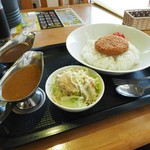 カレーハウスあんくる - メンチカツカレーセットその１