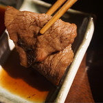 炭火焼肉 ふちおか - カメノコウ　タレでいきます