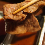 炭火焼肉 ふちおか - ミスジ　タレでいきます