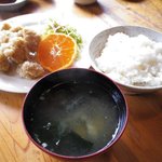 亀の子 - そしてご飯にお味噌汁。