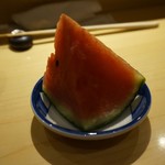 SUSHI TOKYO TEN、 - [料理] デザートの西瓜 アップ♪ｗ