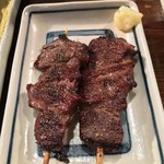 串焼 文福 - 2ターン目、牛串は見た目より柔らかし