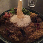 curry bar nidomi - 混盛❣️1150円、パパド砕いて混ぜ混ぜ〜♪