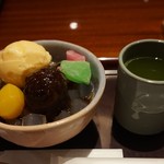 珈琲茶館　集 - [料理] 栗あんみつ セット全景♪ｗ