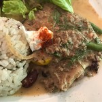 67225390 - 挽き肉とおからのスパイスクリーム煮。
                      美味し。