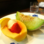 ステーキハウス キッチンリボン - かわいい女性にはマンゴーとアイスも(^^)