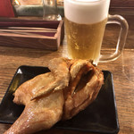 なるとキッチン - 若鳥半身揚げ ¥993→¥0 + 生ビール ¥421