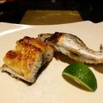 野嵯和 - 焼物（琵琶湖の稚鮎と天然鰻）