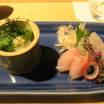 まる富 - 29年5月　鯛、金目鯛、アオリイカ陸蓮根叩き