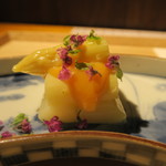 まる富 - 29年5月　白アスパラ黄味酒盗