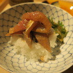 まる富 - 29年5月　鯵ごま茶漬　まずは白飯で