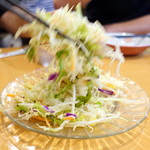 Fukunishiki - お疲れ様セットのサラダは先に搔き混ぜ後で頂く④