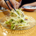Fukunishiki - お疲れ様セットのサラダは先に搔き混ぜ後で頂く②