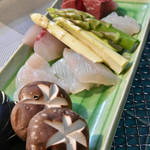 太鼓判亭 - 野菜と刺身は、