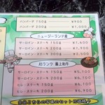 花もよう - メニューの一部