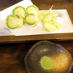 蒼凛 - 芽キャベツと空豆の天ぷら650円+税