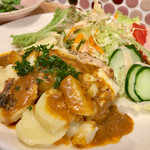 すざわ亭 - ポークソテーマスタードソース(デミ風味) じゃがいもグラタン添え定食(¥800)