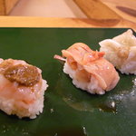 やじま - 甘海老、赤貝、ミル貝