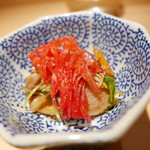 銀座 盡 - 明石の赤貝に紅芯大根
