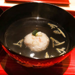 銀座 しのはら - 青森天然ジュンサイと海老真薯のお椀