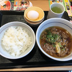 なか卯 - 肉すい朝定食390円