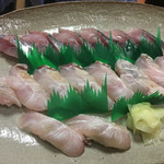 天一 - 寿司 太刀魚の焼き霜と鯵