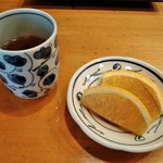天秀 - [料理] 緑茶 & デザートのオレンジ