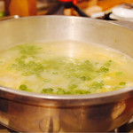 こてつ - 水炊きの〆は、うどんか雑炊が選べます。超濃厚な雑炊で最後の一滴までいただきました。