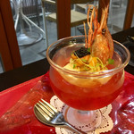 ユーロダイア - ボタン海老の冷製パスタ 生ウニとキャビアをのせて