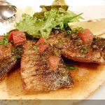 シェフの気まぐれ魚料理（鯵のアンチョビバターソース）￥980