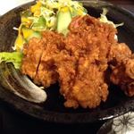 春菊 - 唐揚げ定食(唐揚げアップ)　ボリュームバッチリ！！ザクッとした食感が◎しっかりとした味付けで、ご飯が進む～↑↑　2017/04/01